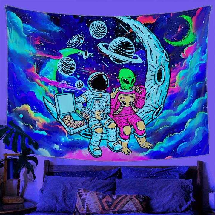 VIKAMA%20Dream%20Sky%20Wanderings%20With%20Alien%20Print%20Tapestry,%20For%20Living%20Room,%20Bedroom,%20And%20Outdoor%20Party%20Home%20Decor%20Wall%20Hanging%20-%20Image%203