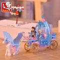 Sluban 191PCS Friends Winter Princess Ice and Snow Carriage Assembly Bricks Creative Building Blocks Educational Toys for Girls. 
