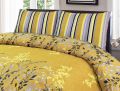 3 pcs cotton printed double bedsheet || causal bead sheet || yellow bedsheet. 