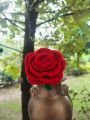 large size single crochet rose. 