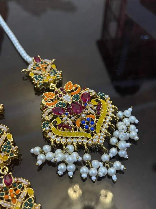 Stylish%20Wear%20Multi%20Stones%20Work%20Sheesh%20Patti%20Mathapatti%20-%20Image%202