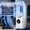 Silent air conditioning fan Portable Air cooler Fan LED Display Leafless Electric Fan 6h Timer USB charging Heater fan. 
