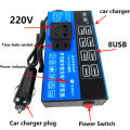 Car inverter 1500W peak dc12v/24V to 220V power inverter socket with 4 USB for car electronics. 