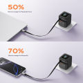 70W GaN Fast Charger with Type-C Retractable Cable 3 IN 1 PD3.0 QC4.0 PPS Fast Charging for IPhone 16 15 14  Tablet Laptop. 