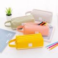 Double Layer Portable Pencil Case Oxford Cloth Double Zipper Pencil Bag for Students Back To School Storage Stationery Supply.