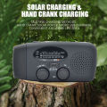 2000 mAh Emergency Radio with LED Lights Radio USB Solar Charging Light Outdoor Travel Portable Rechargeable FM/AM Radio. 
