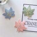 20Pcs 6cm Maple Leaf Flower Embroidery Appliques Handmade DIY Sewing Supplies Patches Headwear Clothing Decoration Whohlesale. 