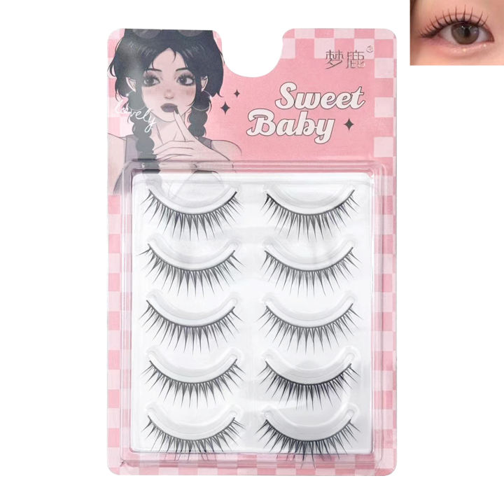 5%20Pair%20False%20Eyelashes%20Strip%20Wispy%20Fake%20Lashes%20Natural%20Spiky%20Wispy%20Thick%20Eye%20Lash%20For%20Day-To-Day%20Use%20Wedding%20Vacation%20%20-%20Image%205