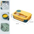 Compartment 1300ML Portable Lunch Box Kids Students Office Bento Box With Fork and Spoon Microwave Food Storage Container. 