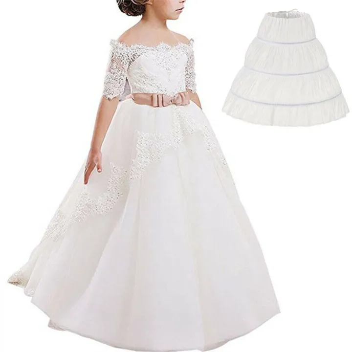 White%20Children%20Petticoat%20A-Line%203%20Hoops%20One%20Layer%20Lace%20Trim%20Flower%20Crinoline%20Skirt%20Petticoat%20-%20Image%204
