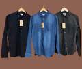 Premium Denim Long Sleeve Men Shirt Classic Fit Classic Blue Slim Fit Casual Button down Top.