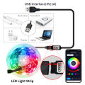 Tuya Bluetooth Smart Led Strip Lights RGB 2835 5V USB Smart Life App Control for Desktop Screen TV BackLight Flexible Diode Tape.