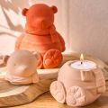 3D Cartoon Bear Candle Jar Silicone Mold DIY Scarf Animal Vase Casting Molds Gypsum Resin Storage Box Craft Making Supplies. 