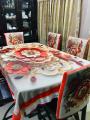 Digital New 3D Print Dining Table Cover with 6 Piece Matching Chair Cover -7 Piece Set.. 