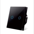 Touch Switch EU LED Crystal Glass Panel Wall Lamp Light Switch 1/2/3 Gang AC100-240V LED Sensor Switches Interruttore. 