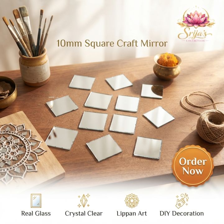 10mm%20Square%20Shape%20Glass%20Mirror%20Pieces%20%7C%20Small%20Craft%20Mosaic%20Tiles%20for%20Lippan%20Art,%20Embroidery,%20Jewellery%20Making%20&%20DIY%20Crafts%20-%20Image%202