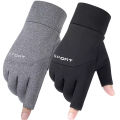 Winter Fishing Men's Gloves Women Cycling Warm Anti-Slip Gloves for Fishing Sports Touch Screen Two Fingers Cut Outdoor Angling.
