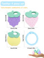 Baby Fruit Style Soft  Rattle Teether Toy Kid Newborn Chews Food Grade Silicone Teethers Infant Training Bed Toy Chew Toys. 