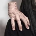 Wednesday Addams Pvc Thing Hand Cosplay Addams Family Figurine Home Decoration Desktop Crafts Halloween Party Costume Props. 