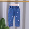 Girls jeans straight pants nz69. 