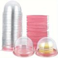 50Pcs Cupcake Carriers with Clear Lid - Disposable Mid-Autumn Festival Mooncake Mold Boxes for Christmas, Halloween, Wedding. 