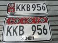 bike number plates ajrak style new ajrak size 7x4 back and 7x2.5 front embossed uthay huay number but not punch words. 