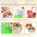 1pc/Set DIY Cats Diamond Painting Mirror Compact Portable Folding Pocket Mirror for Women Diamond Art Mirror Kits for Adults. 