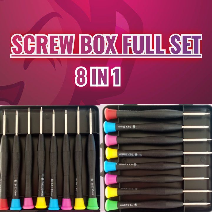 Screw box full set8 in 1 screw boxMicro to macro screw drivers | Daraz.pk