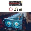 PCIE Riser 1X to 16X Graphics Extension Powered Riser Adapter Card with USB 3.0 Cable & 6 PIN Power Cable for GPU Mining. 