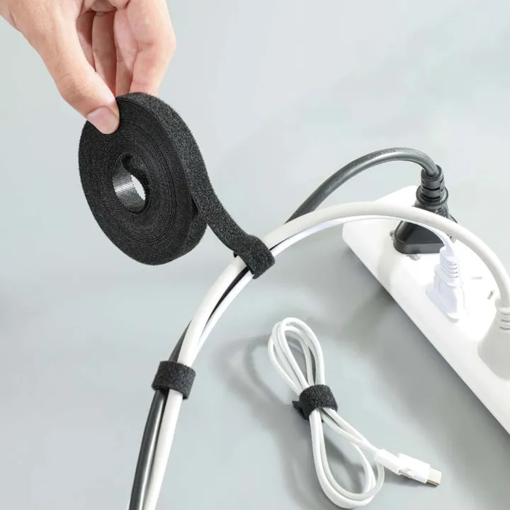 Data Cable Management Ties - Reusable Velcro for Desktop Wire Fixing ...