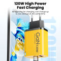 120W USB+Type C Fast Charging GaN Mobile Phone Charger With Light For Iphone 16 15 Samsung Xiaomi Huawei Charging Adapter.