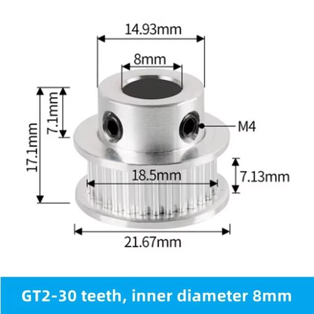 2PCS%202GT%20Synchro%20Wheel%2016%2020%2030%2036%2040%20Teeth%202GT%20Timing%20Pulley%20Bore%204/5/6/6.35/8mm%20for%20GT2%20Timing%20Belt%20width%206MM%203D%20Printer%20Parts%20-%20Image%207