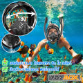 VO2max new model diving mask full face snorkel double tube oxygen breathing more convenient reduce blemish viewfinder HD 180 ° clear, no spoof. 