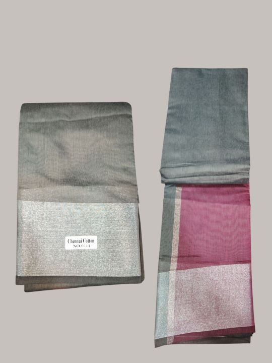 Indian%20cotton%20Saree%20#%20Silver%20border%20#Different%20color%20Headpeace%20#%20-%20Image%205