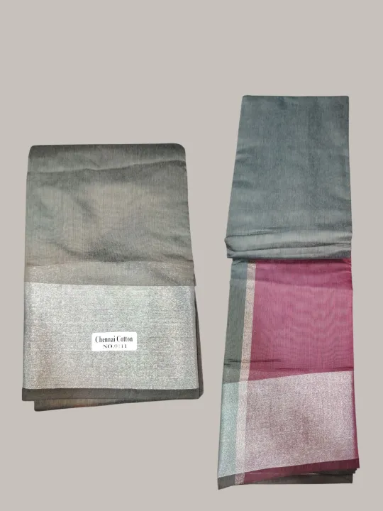 Indian%20cotton%20Saree%20#%20Silver%20border%20#Different%20color%20Headpeace%20#%20-%20Image%205