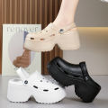 9CM Thick Women's Sandals 2024 New Summer Slippers High Heel Soft Sole Beach Garden Shoes Outdoor Waterproof Women's Hole Shoes.