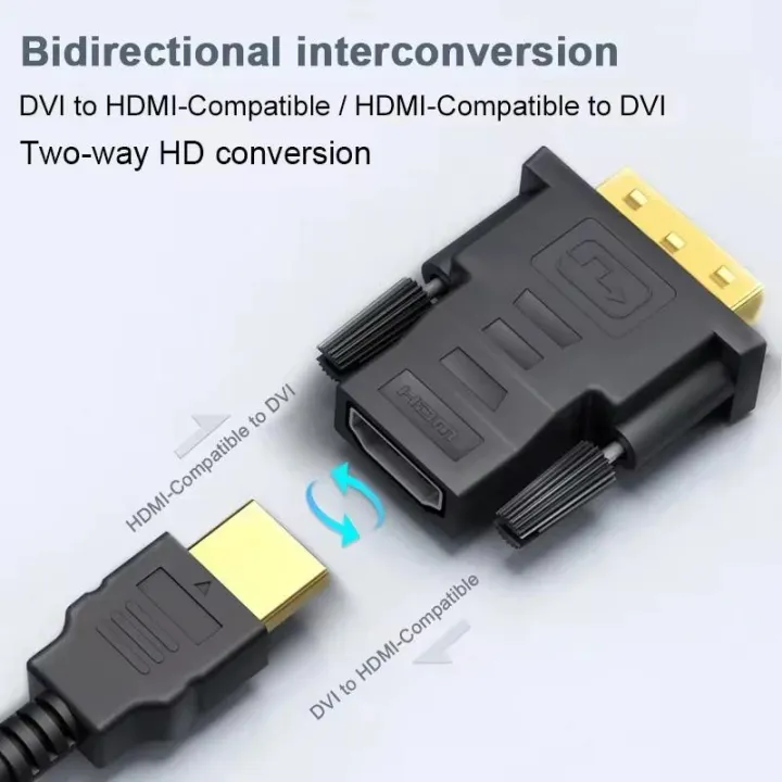 DVI%2024+1%20to%20HDTV%20Adapter%20Bi-Directional%20HDTV%20to%20DVI%20Cable%20adapter%20Coupler%20DVI%20to%20HDTV%20Cable%20Converter%20For%20Monitor%20TV%20PC%20PS4%20Xbox%20-%20Image%204