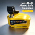 Motorcycle Bicycle Lock Alarm Protection Padlock Waterproof Brakelock with Keys Safety Anti-Theft Scooter Wheel Disc Brake Locks.