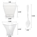 60/100ml Disposable Plastic Dessert Cup Transparent Fruit Ice Cream Mousse Smoothie Pudding Cup for Home Birthday Party Supplied.