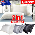 2 Pcs Mulberry Silk Pillow Case 100% Cotton Silk Pillowcase Real Silk Pillowcase Natural Silk Pillowcase.
