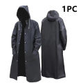 Fashion black  windbreaker style waterproof long raincoat women's men's hooded outdoor motorcycle, bicycle, hiking, fishing. 