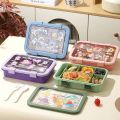 1500ML Cartoon Lunch Box Portable Rectangular Kids Students Office Benton Box Leakproof Food Container Microwave Oven Tableware. 