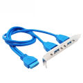 20-Pin Header Cable High Speed USB 3.0 Back Panel Expansion Bracket 2 Ports Motherboard 5Gbps Data Extension Cable.