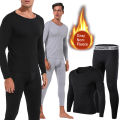 Long Johns Thermal Underwear for Men Fleece Lined Base Layer Set for Cold Weather. 