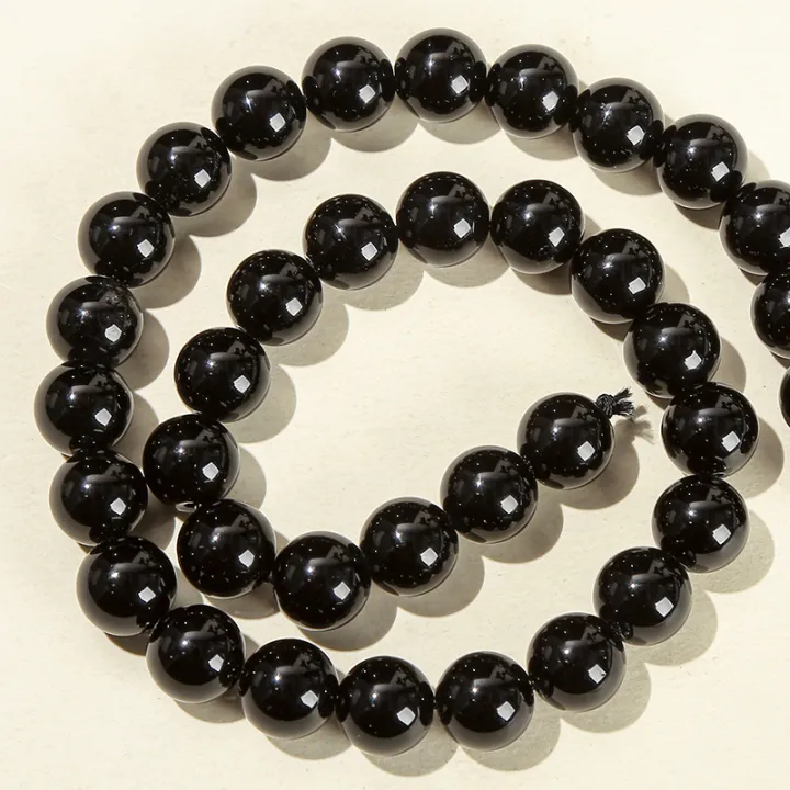4%206%208%2010mm%20Natural%20Stone%20Black%20Obsidian%20Bead%20Polished%20Round%20Loose%20Spacer%20Bead%20For%20Jewelry%20Making%20Diy%20Necklace%20Bracelet%20Accessory%20-%20Image%205