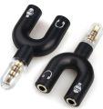 Earphone Headphone Stereo Splitter Audio To Mic & Headset Jack Plug 3.5mm Adapter For Cell Phone PC 1 To 2 AUX Headphone Earphone Cable microphone and speaker splitter 3.5mm splitter. 