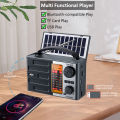 Portable Radio AM FM Rechargeable Shortwave Radios Battery Powered Full Waves support USB TF MP3 Player with Bluetooth Speaker.