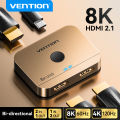 Vention HDMI 2.1 Switcher 8K@60Hz 4K@120Hz for Laptop PC PS5 Monitors Xbox TV Bi-Directional 2 in 1 Out 1 in 2 Out HDMI Splitter. 