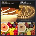 Tuya Zigbee 3.0 COB LED Strip Light 12V 5M 10M Warm White Flexible Dimmable Light 320leds/m Home Decoration for Alexa . 