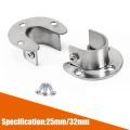 304 Stainless Steel Flange Seat Wardrobe Hanger Rod Fixing Hardware Accessories Curtain Rod Tube Hook Fixed Support Bracket Seat. 